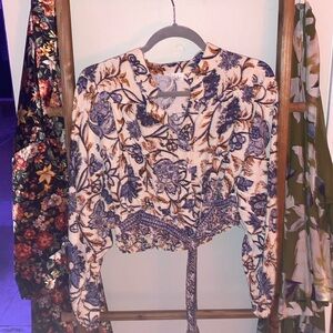 Rachel Zoe orange and blue floral pattern